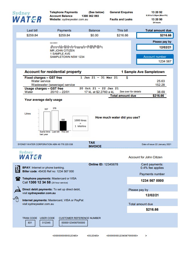  Minol USA business utility bill 